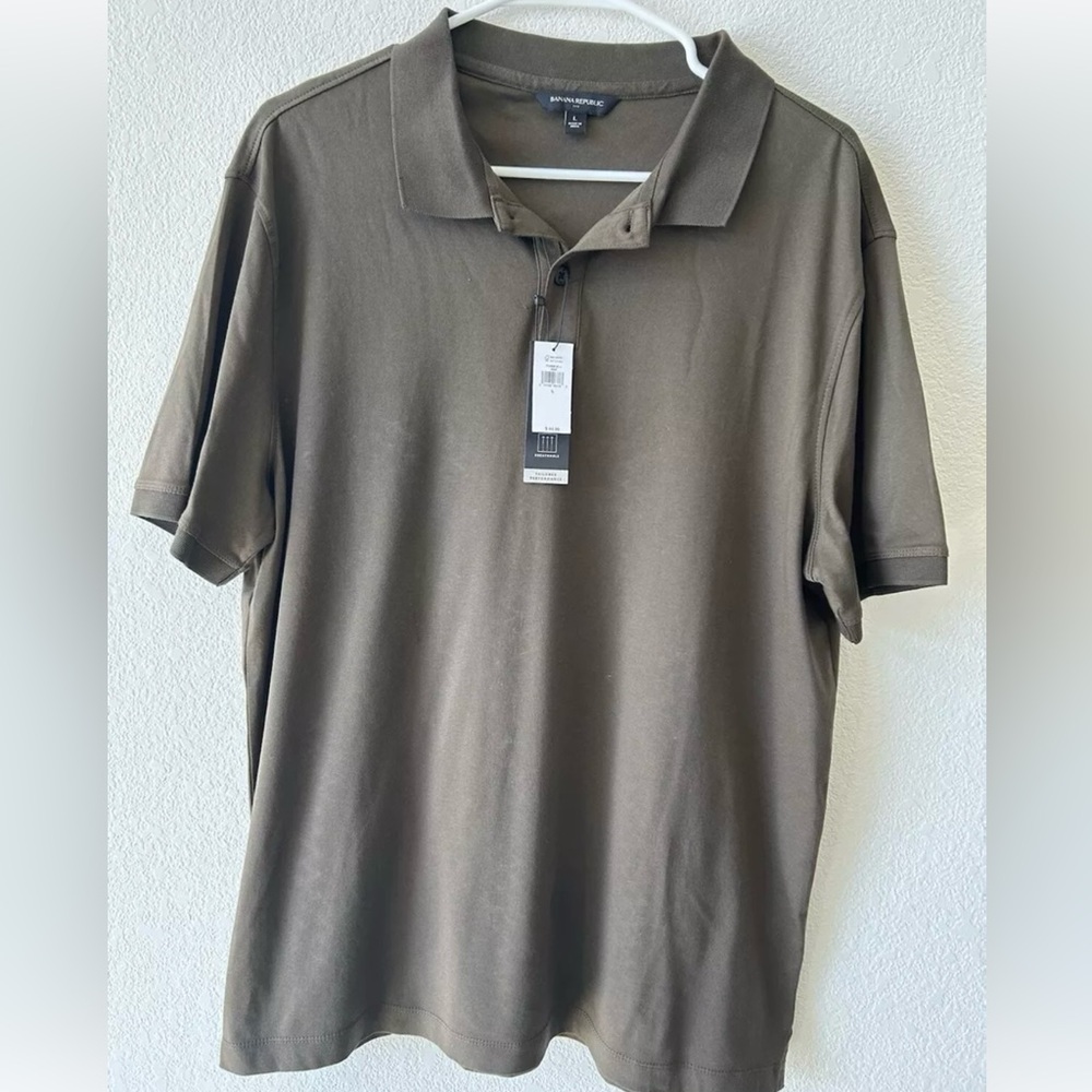 NWT Men’s Banana Republic Dress Polo L Green